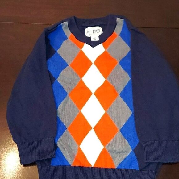 Children's Place Blue Argyle Sweater Sz 3T - Picture 1 of 2